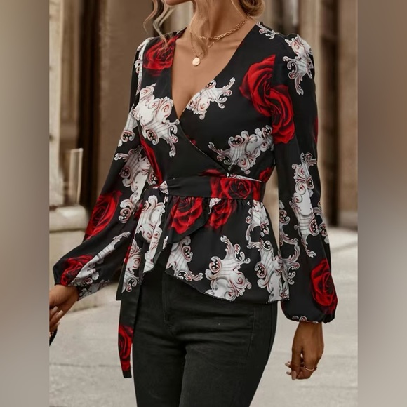 Jane Chic Designs The Classic Rose Belted Top - Picture 3 of 11